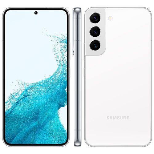 Smartphone Samsung Galaxy S22 Plus 128GB Branco 5G 8GB - RAM Tela 6,6” Câmera Tripla de 50MP + 10MP + 12MP Frontal 10MP - Tenho minhas marcas de uso