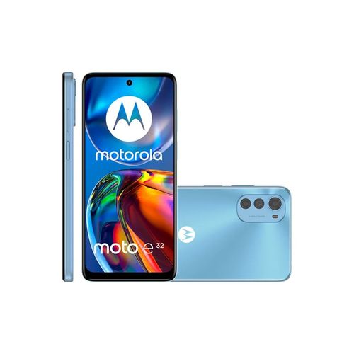 Smartphone Motorola Moto E32 64GB 4GB RAM Câmera Tripla 16MP + 2MP + 2MP + Frontal 8MP Tela 6,5” Azul – Estou zerado